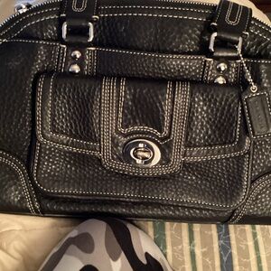 Coach Black Pebbled Leather Satchel